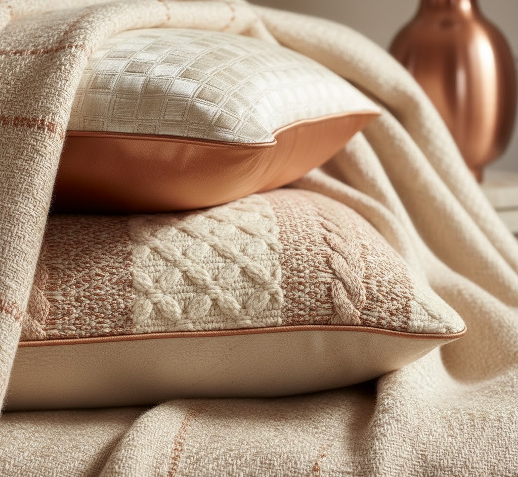 Zachte dekens met rijke textuur
